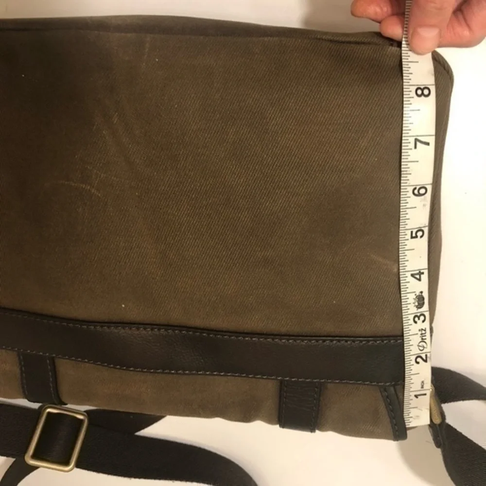 Fossil canvas leather messenger bag